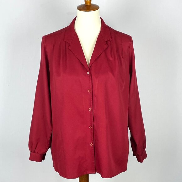 Vtg 80s Levis Bend Over LS Top Sz 16 Pleats Career Professional Capsule Staple - Picture 1 of 6
